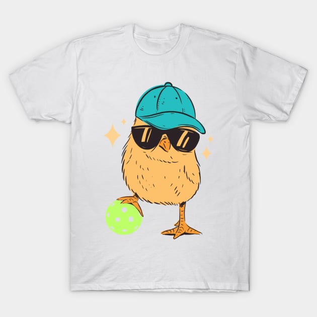 Cool Pickleball Chick Funny Player T-Shirt by Little Duck Designs